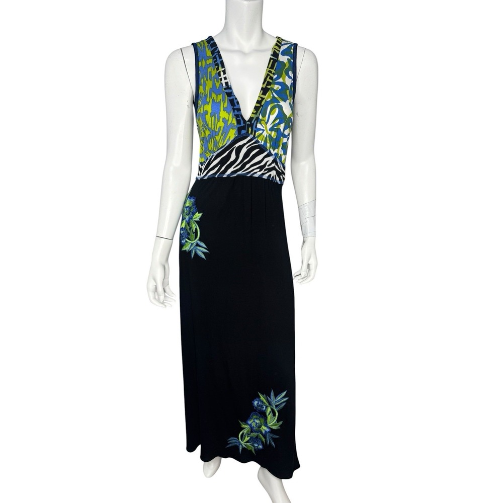 Vintage Y2K Babydoll Maxi Dress Size M Empire Waist Casual Stretch Resort Cruise